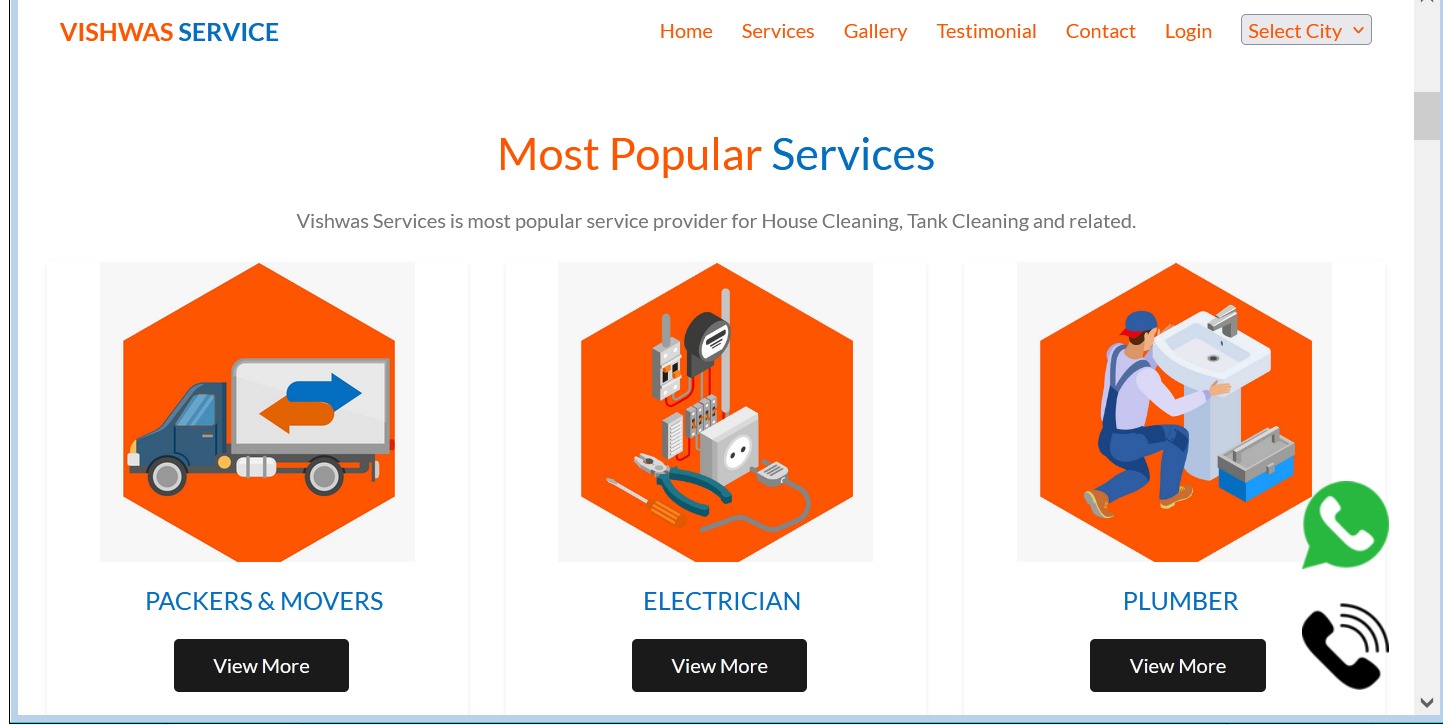 Custom Website Development For Electrician Plumber Tank Cleaning Service Providers