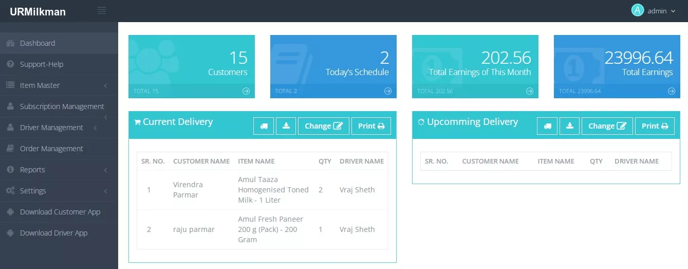 Online Milk Delivery And Distribution Channal With Wallet Management Software And Delivery Tracking App
