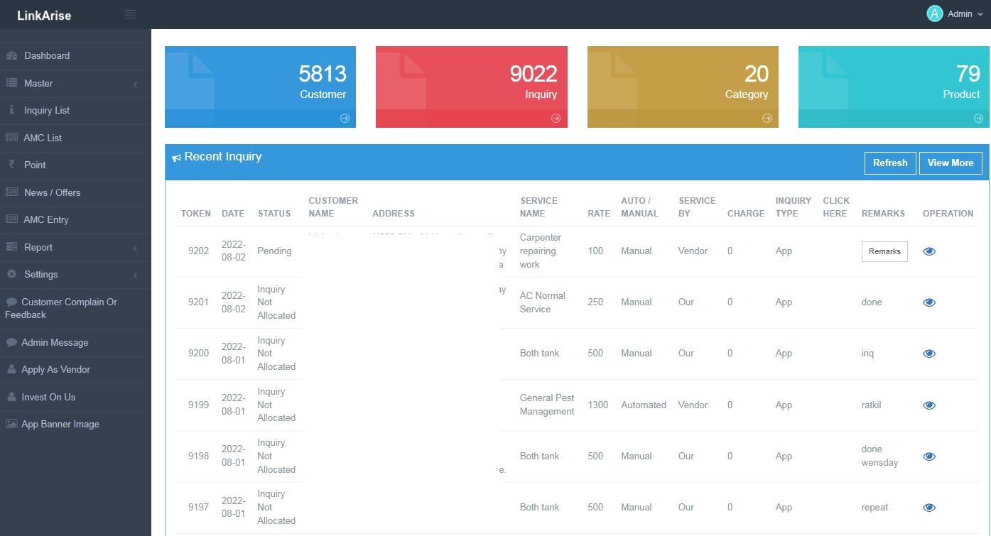 Online Request Management Software For Household Service