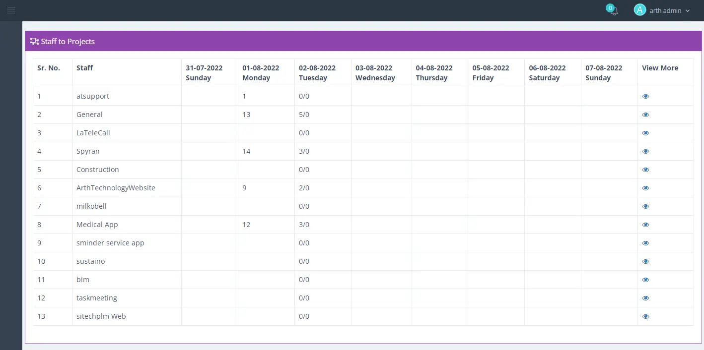 Projects Allocation Tracking And Management Software System